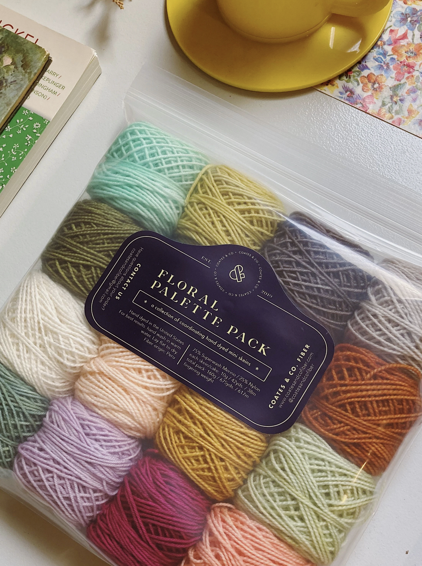 Scrappy Yarn Pack • Hand Dyed Mini Skeins • 160g of Sock Weight Wool and Nylon Yarn • Floral Palette Collection